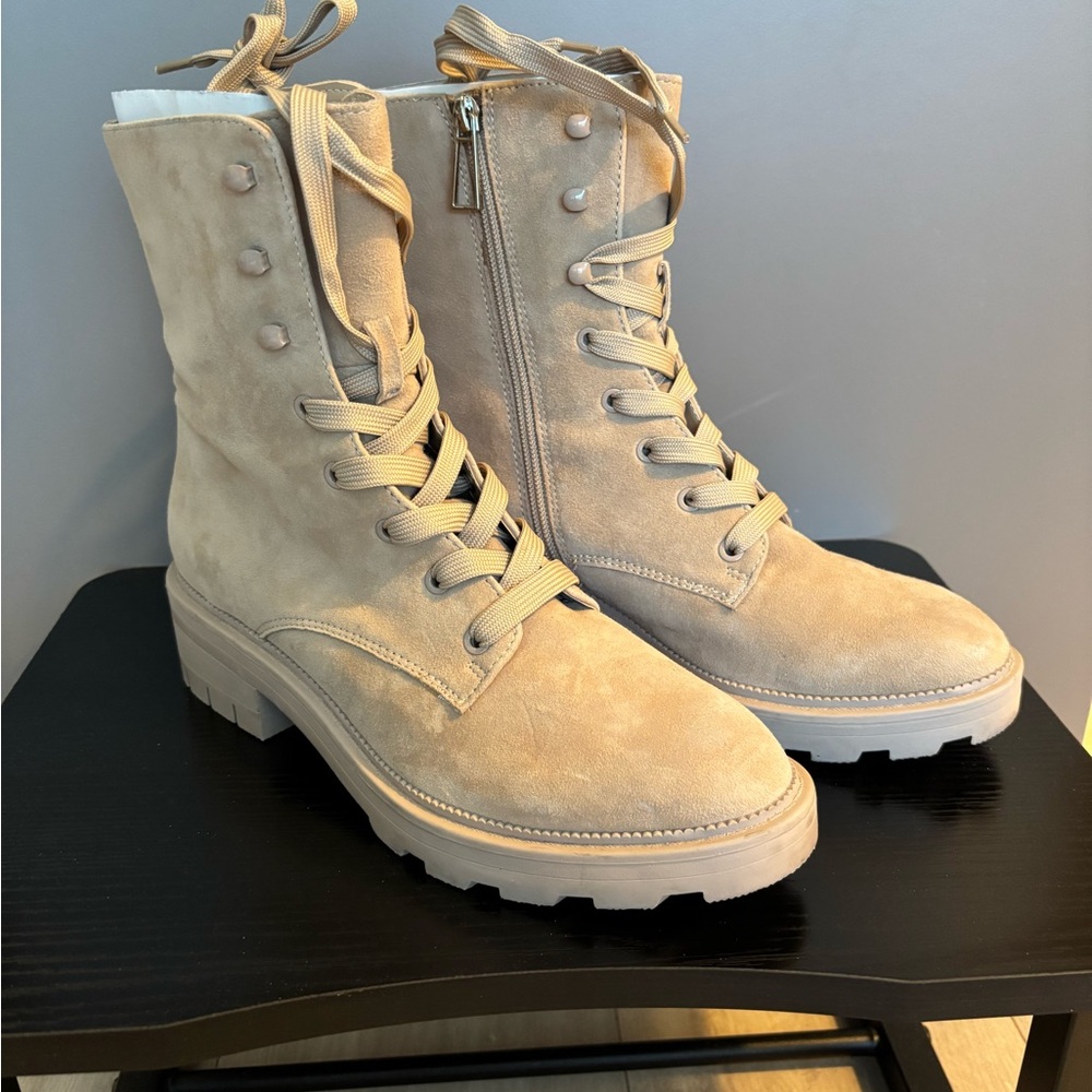 Dolce Vita Tan Combat Boots with Rugged Sole